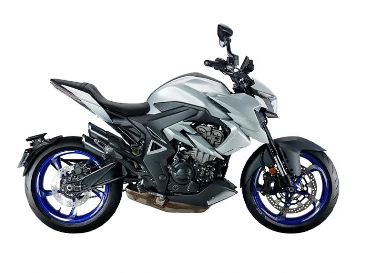 Zontes R 350 ganha nova cor prata com rodas azuis