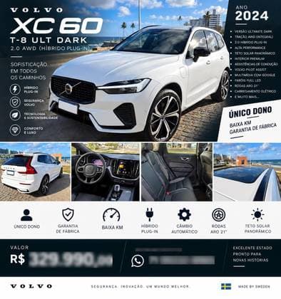 Carro 2.0 T8 RECHARGE ULTIMATE DARK AWD GEARTRONIC