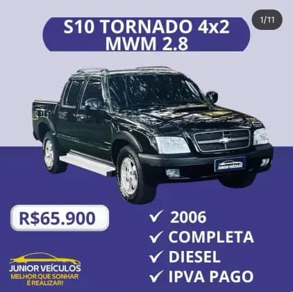 Carro 2.8 TORNADO 4X2 CD 12V TURBO ELECTRONIC INTERCOOLER DIESEL 4P MANUAL