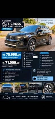 Carro 1.0 200 TSI TOTAL FLEX SENSE AUTOMÁTICO