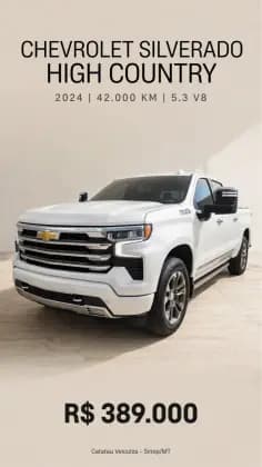 Carro 5.3 V8 GASOLINA 1500 HIGH COUNTRY 4X4 AUTOMÁTICO