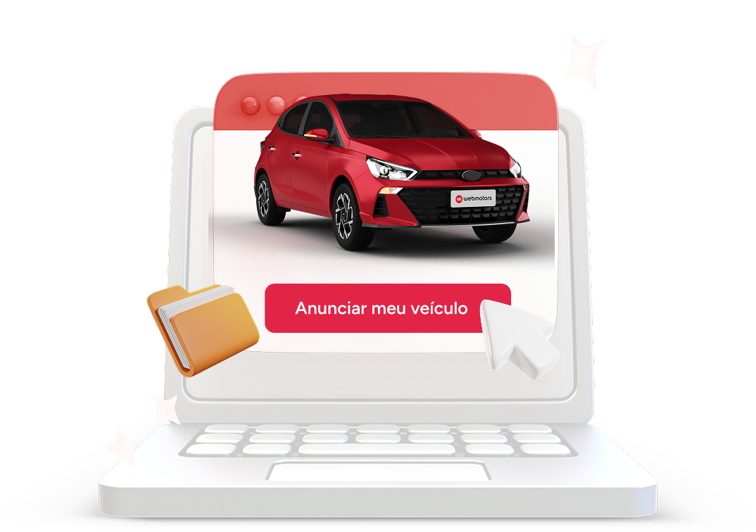 Notebook com carro vermelho