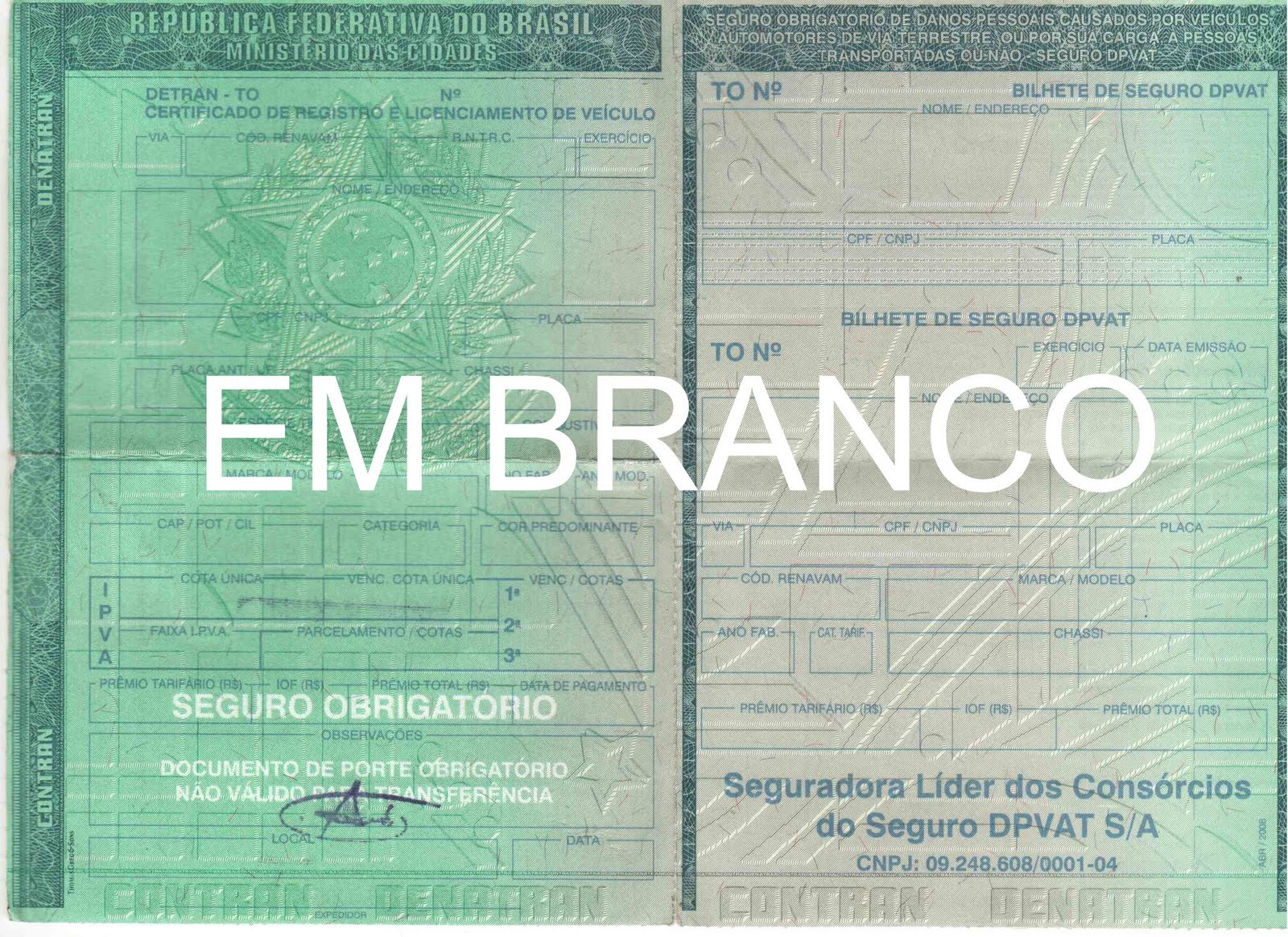CRLV Certificado de Registro e Licenciamento de Veículo documento obrigatório denatran