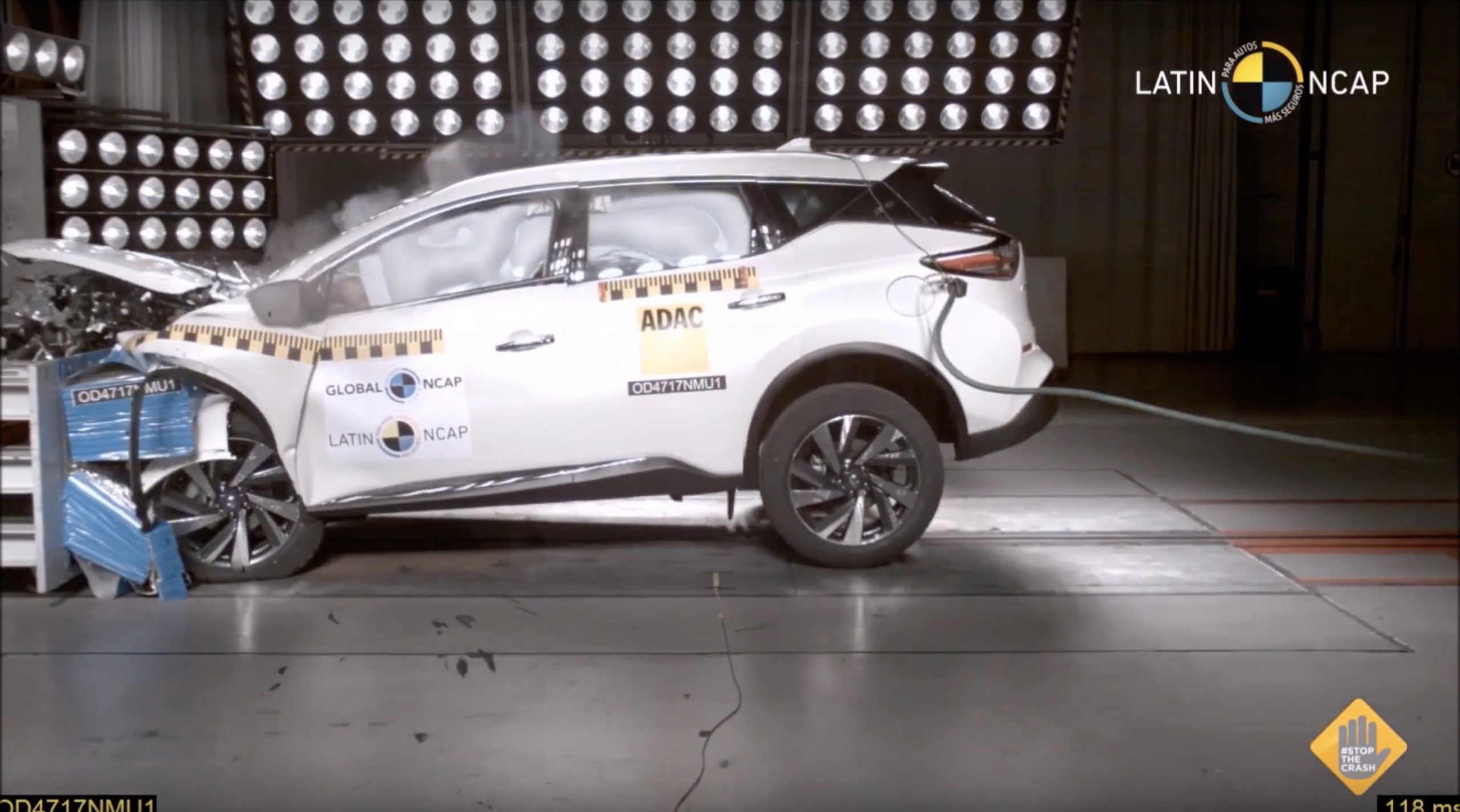 Teste de impacto Nissan Murano dezembro 2017 Latin NCAP