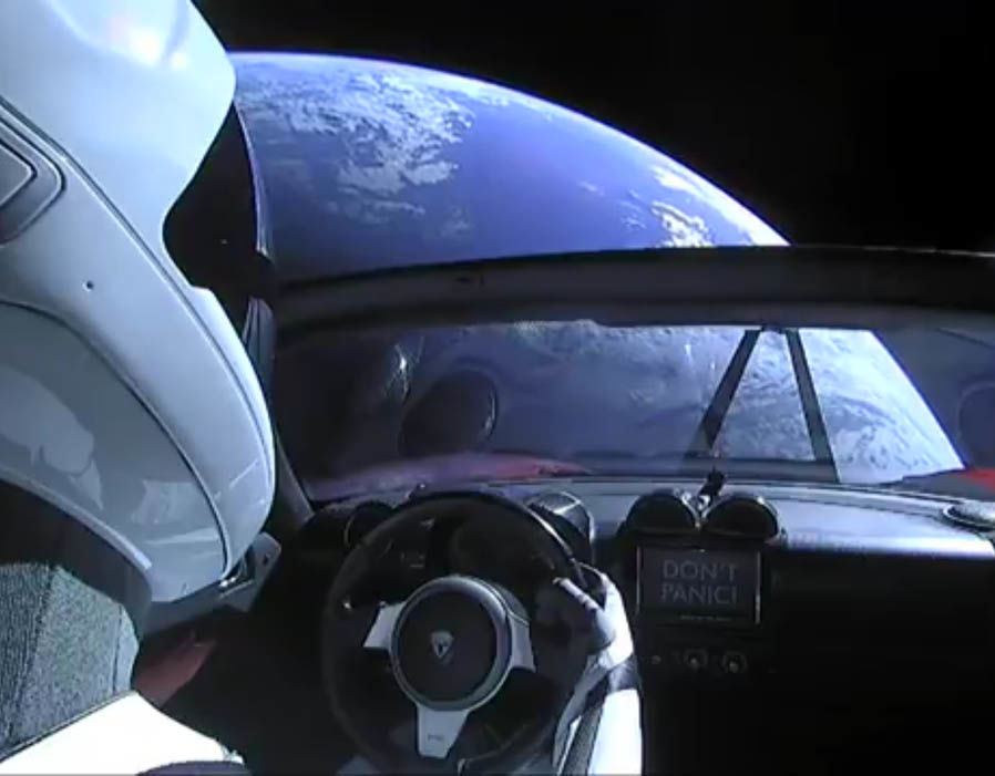 Tesla Roadster no espaço