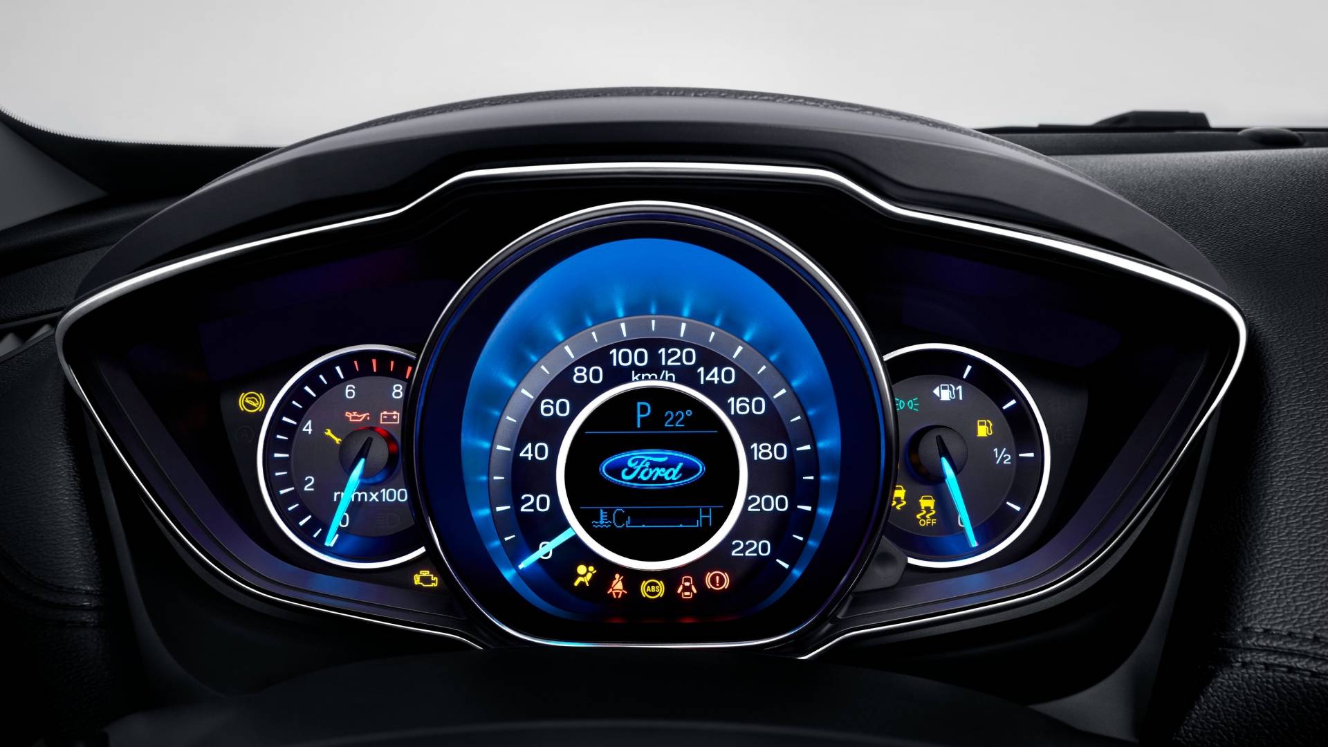  Painel do novo Ford Escort, apresentado na China