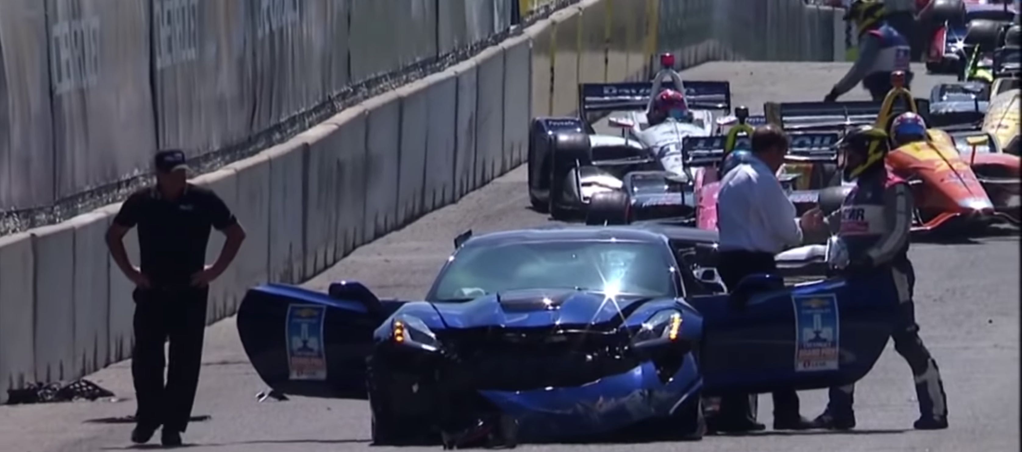 Acidente volta de apresentação Corvette ZR1 GP Detroit Indy 2018