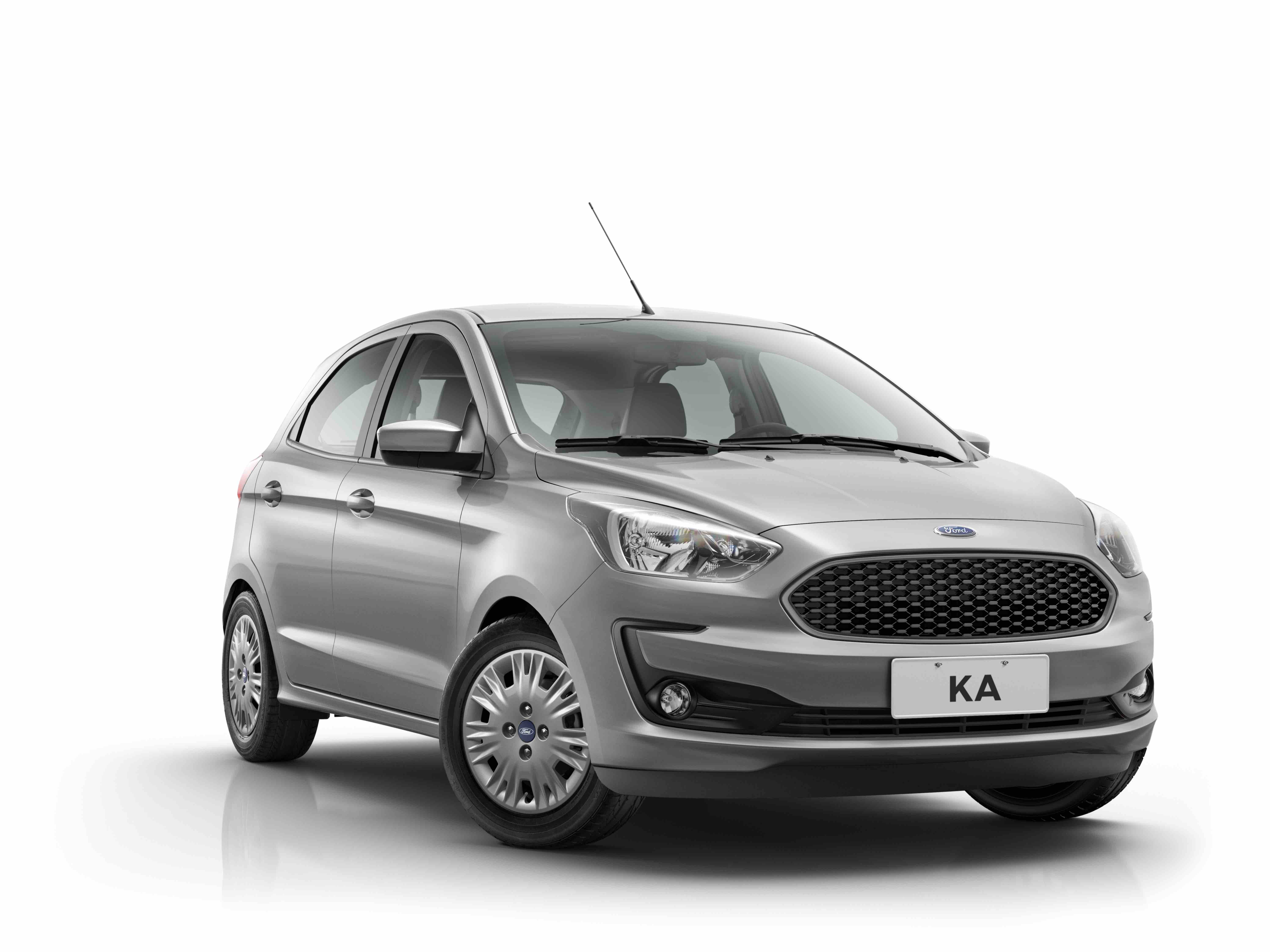 Ford Ka hatch 2019 traz a nova central multimídia Sync 3 a partir da versão SE Plus, a mais completa com essa carroceria abaixo das configurações Titanium e Freestyle