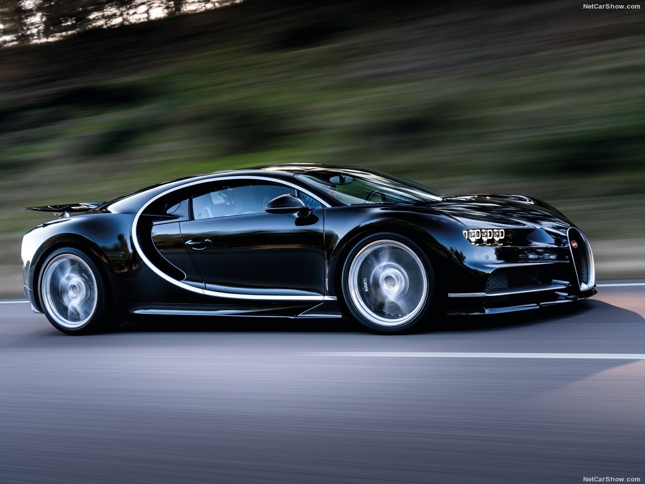  Velocidade máxima do Bugatti Chiron é de 420 km/h (limitado eletronicamente)
