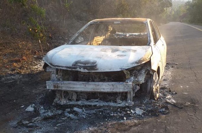 Chevrolet Onix Plus que pegou fogo no Maranhão