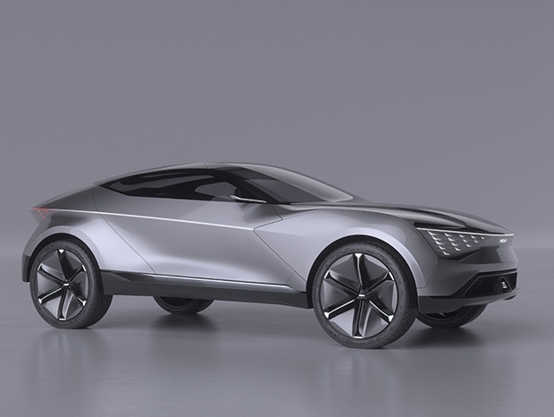 Kia Futuron Concept de perfil com destaque para os faróis com nichos de leds
