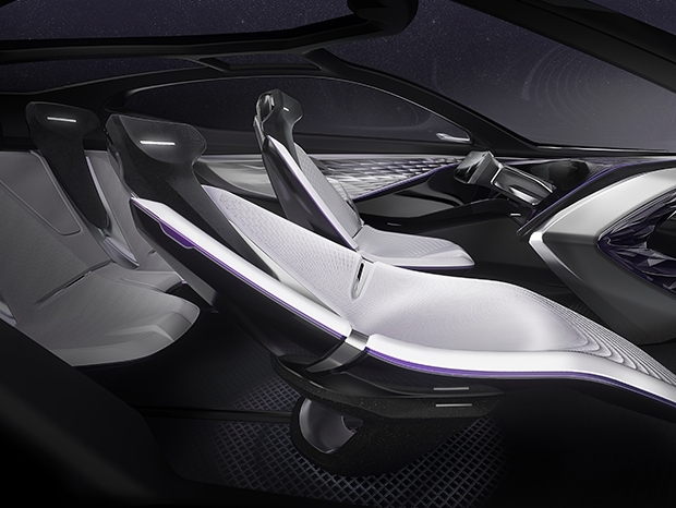 Banco flexíveis têm formato de conchas e se deitam conforme o sistema autônomo assume as funções do carro