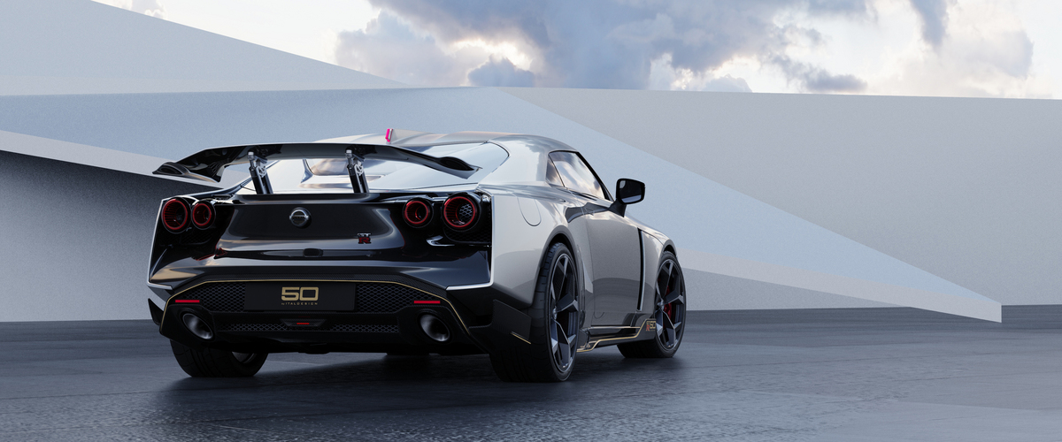 Nissan Gt R50 By Italdesign de traseira com o gigante aerofólio