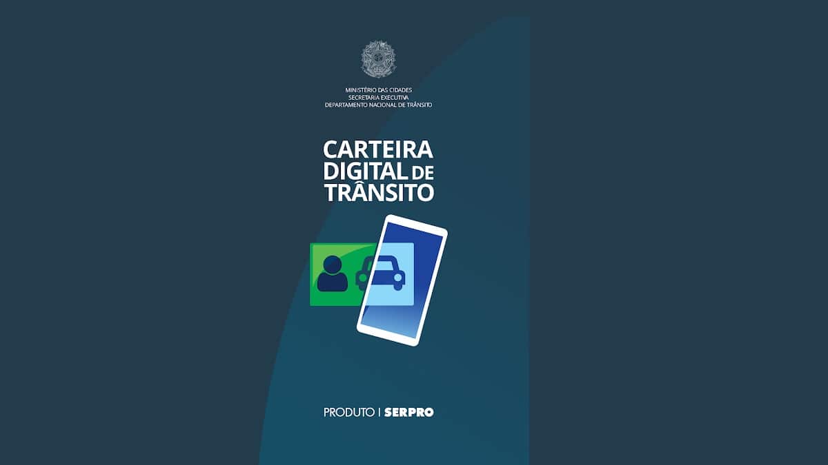 Imagem mostra a capa do aplicativo da Carteira Digital de Trânsito