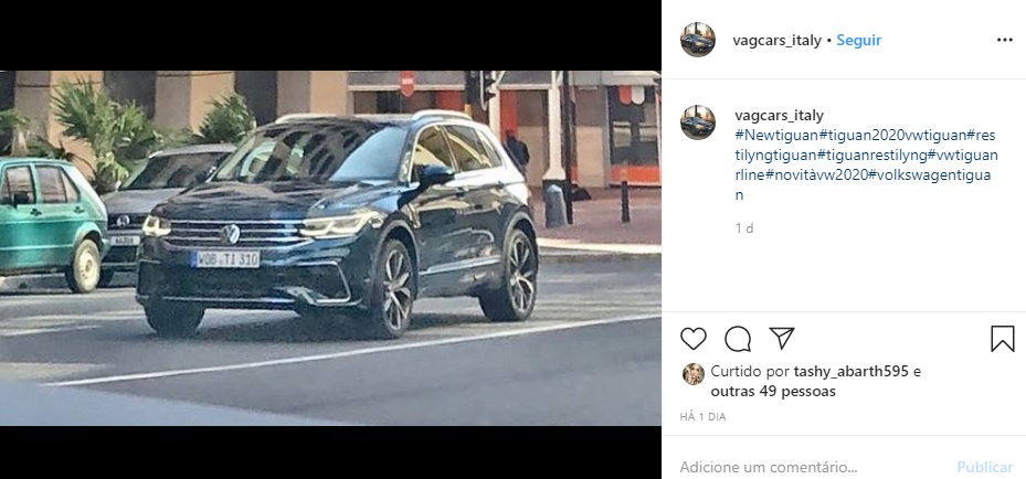 O flagra registrado no Instagram do novo Volkswagen Tiguan rodando na Itália