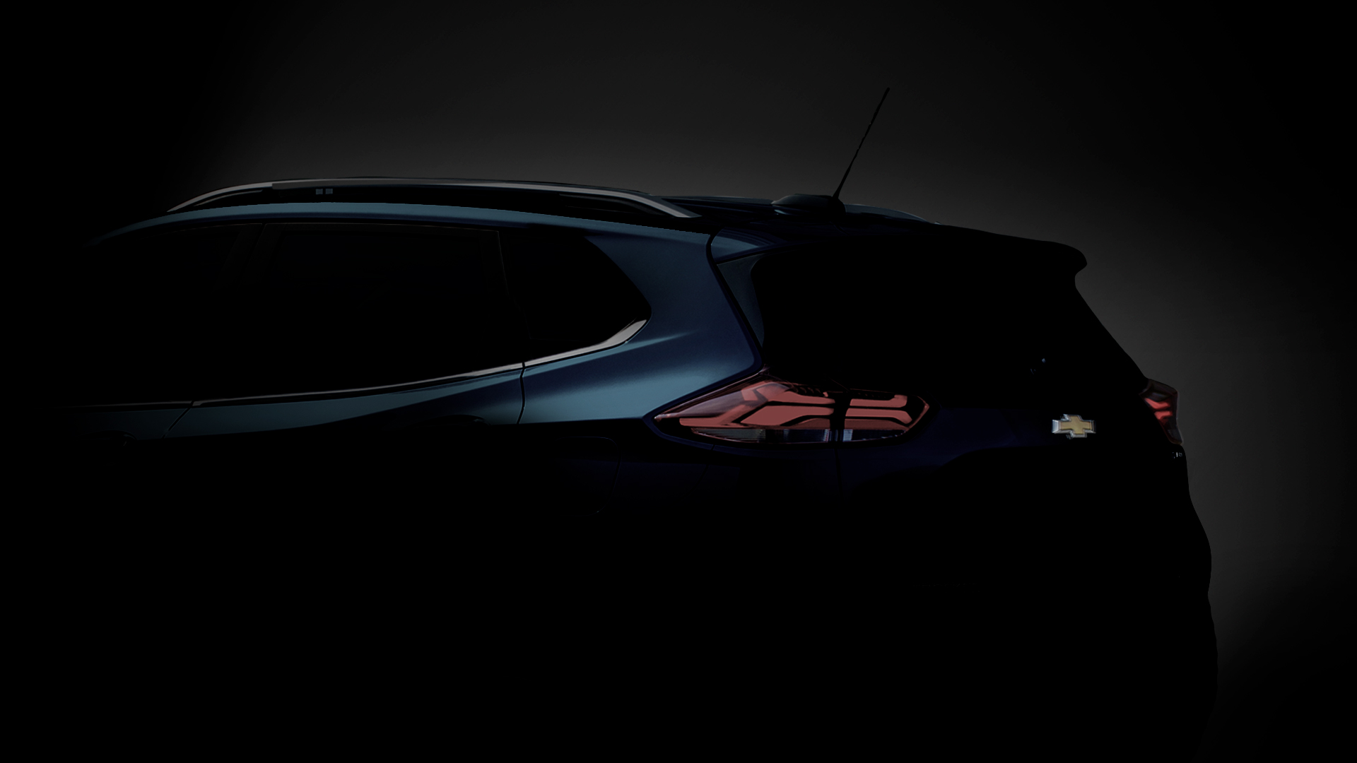 Teaser mostra a silhueta de parte do teto e da terceira coluna do Chevrolet Tracker 2021