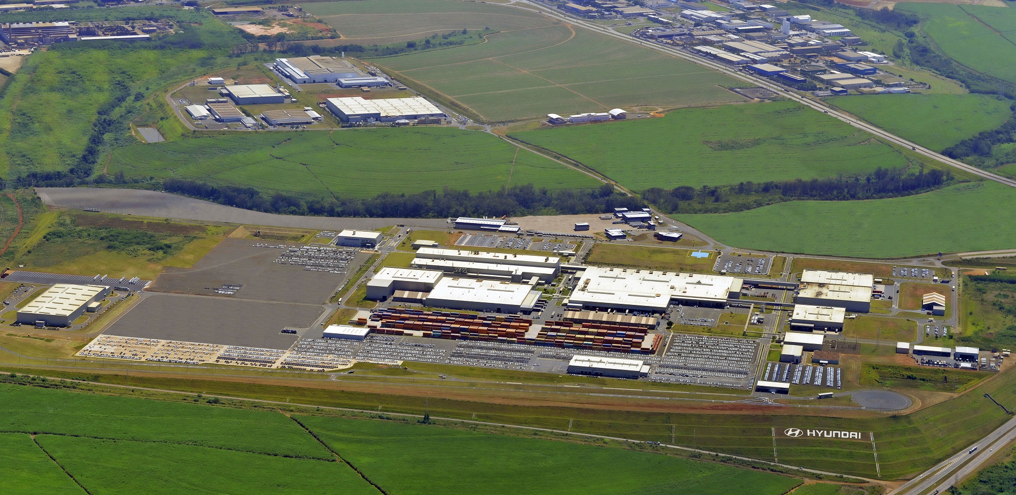 Vista aérea da Fábrica da Hyundai em Piracicaba (SP)