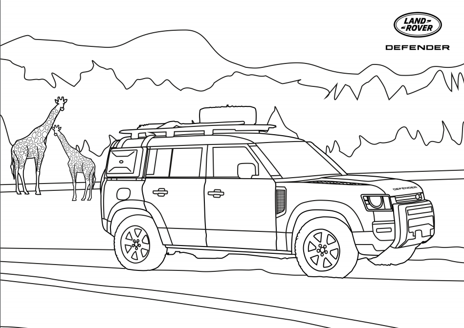  Land Rover Defender para colorir: imagens podem ser baixadas gratuitamente