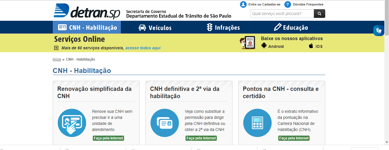 Renovação de CNH online