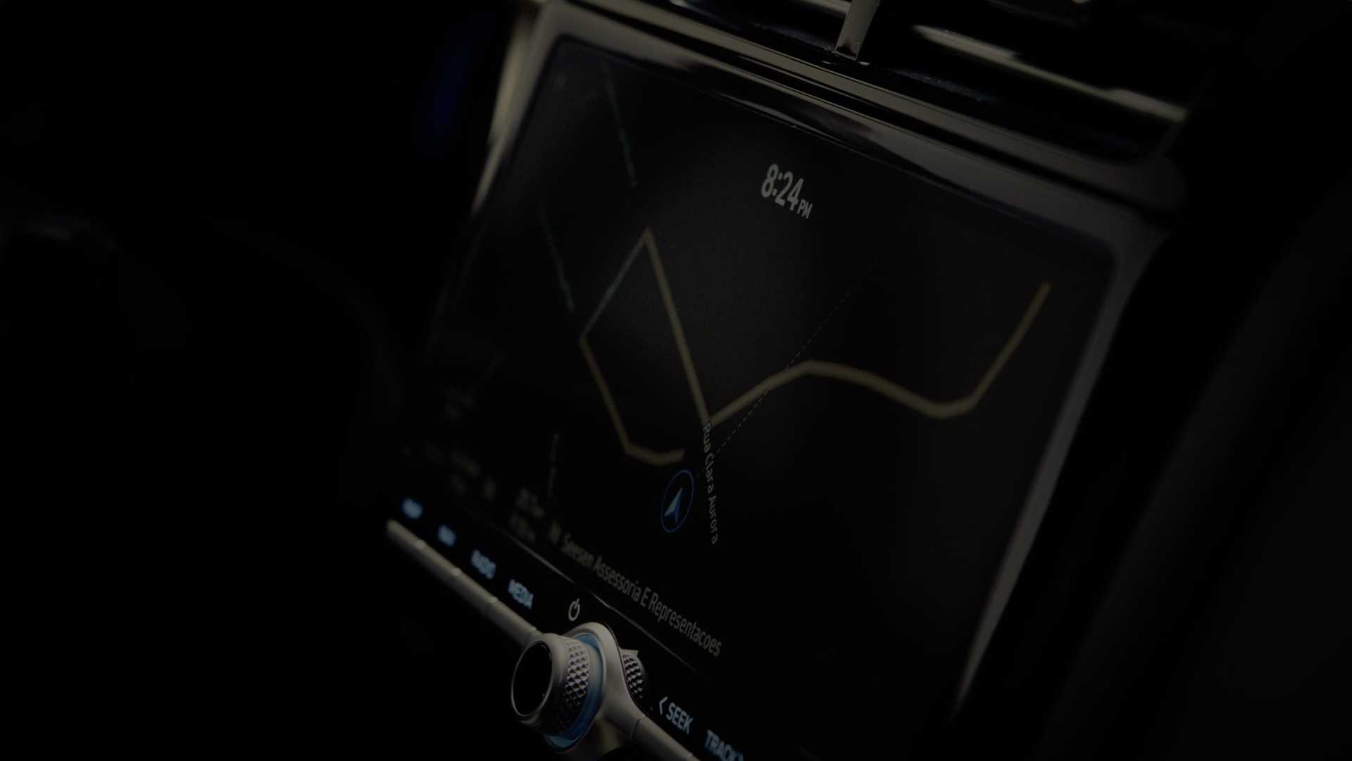 Teaser da central multimídia do novo Hyundai Creta