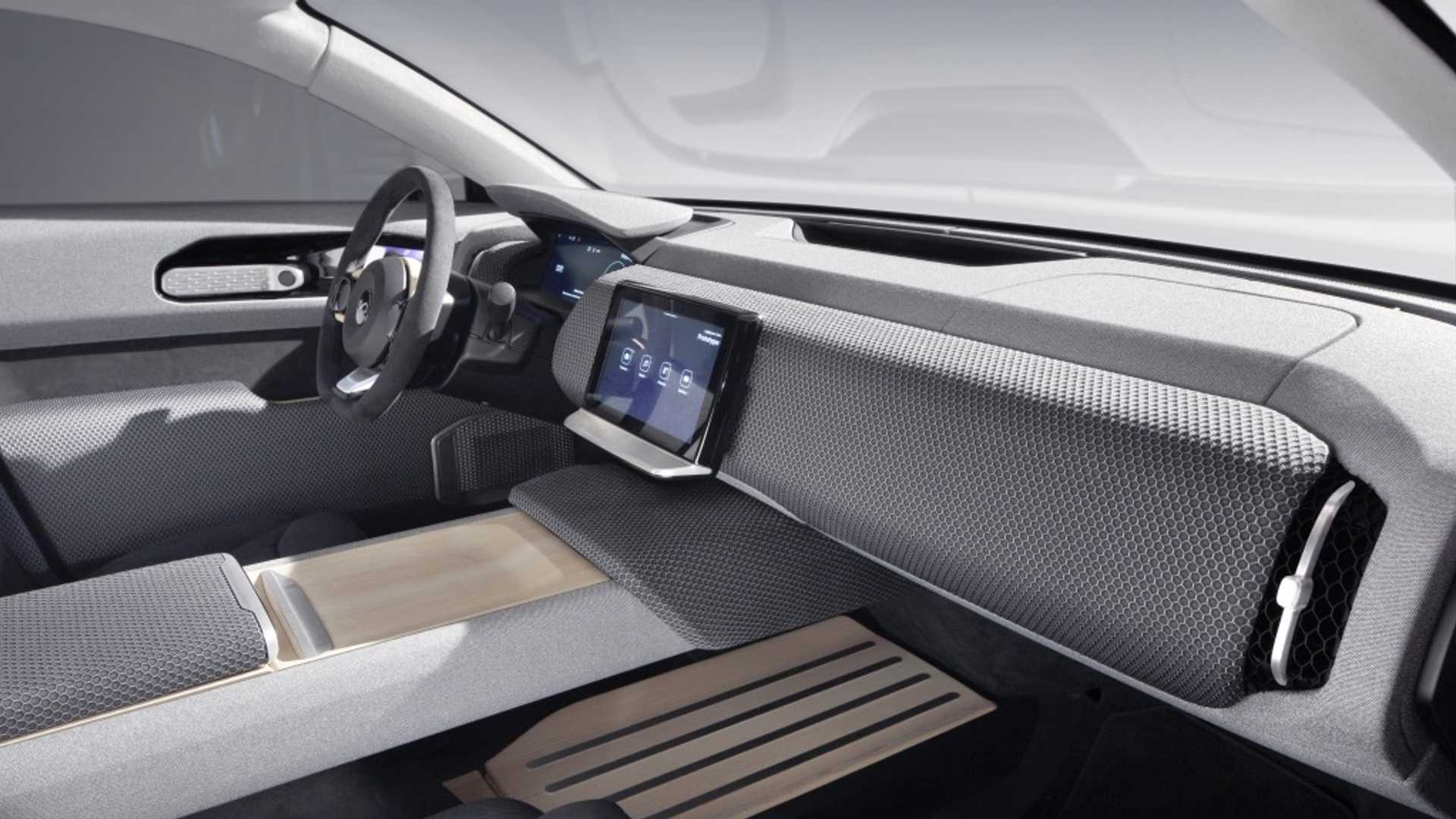 Cabine tem desenho simples, mas futurista carro elétrico a energia solar