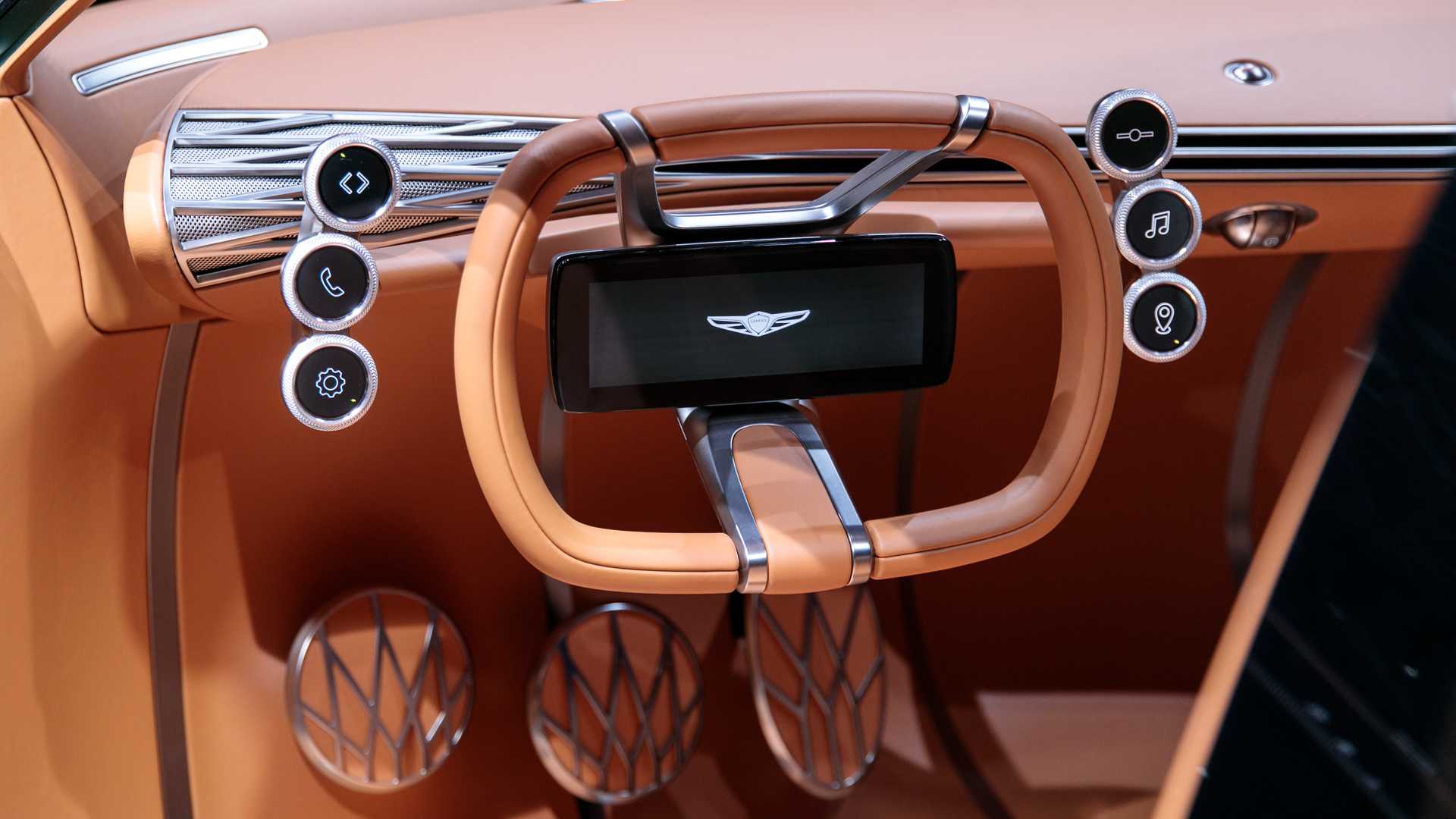 Volante com tela do conceito Hyundai Genesis Mint 