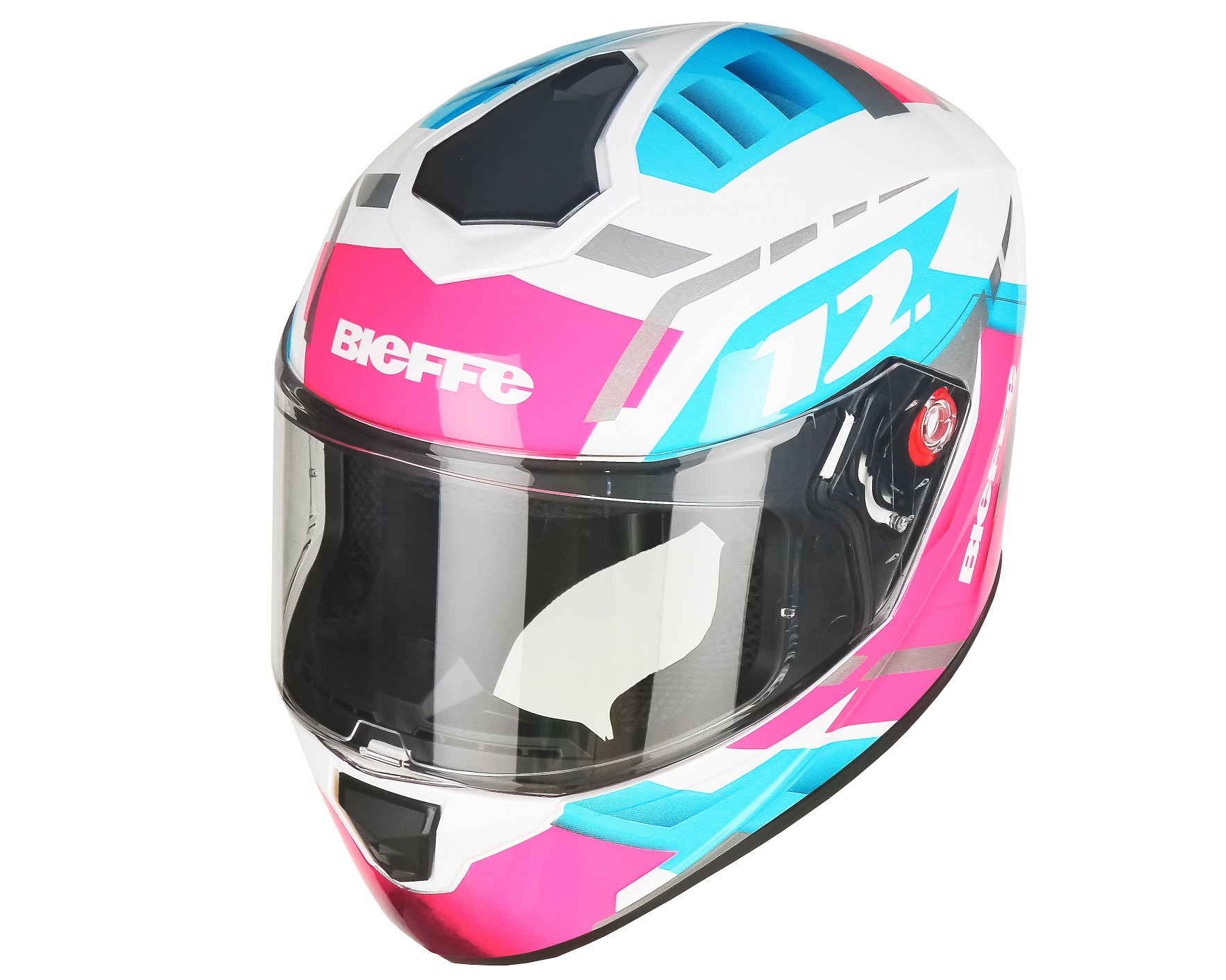1. Capacete Bieffe B12 Bitwelve White Pink