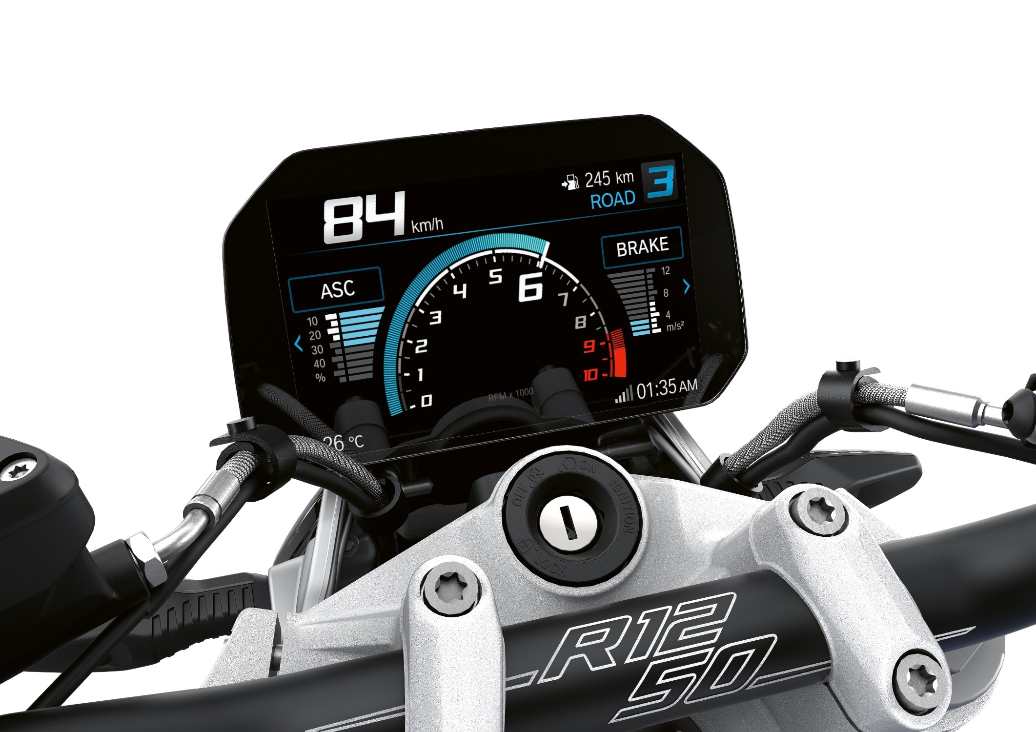 Moto com painel digital