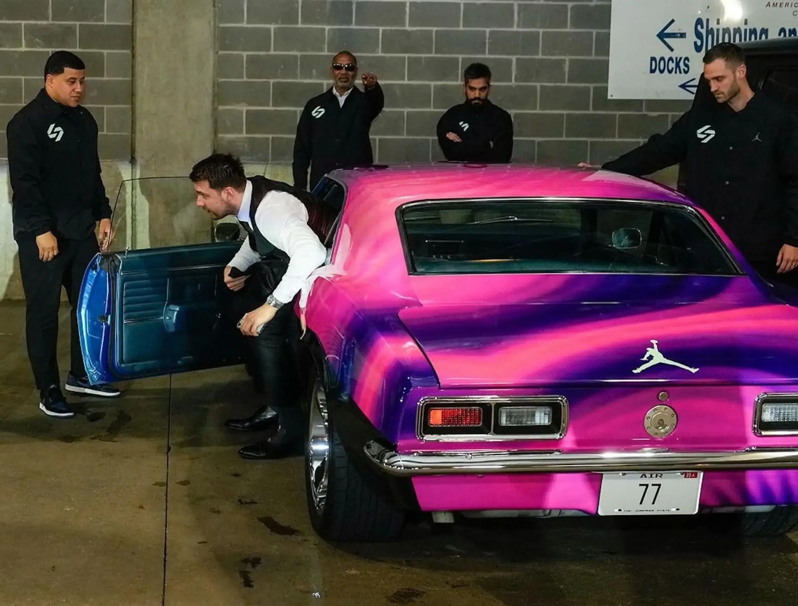 Nba Star Luka Doncic Shows His 1968 Chevy Camaro Wrapped In Pink And Purple Not His Idea 5 (1)