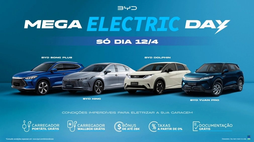 BYD terá ofertas especiais no sábado, 12/04/25