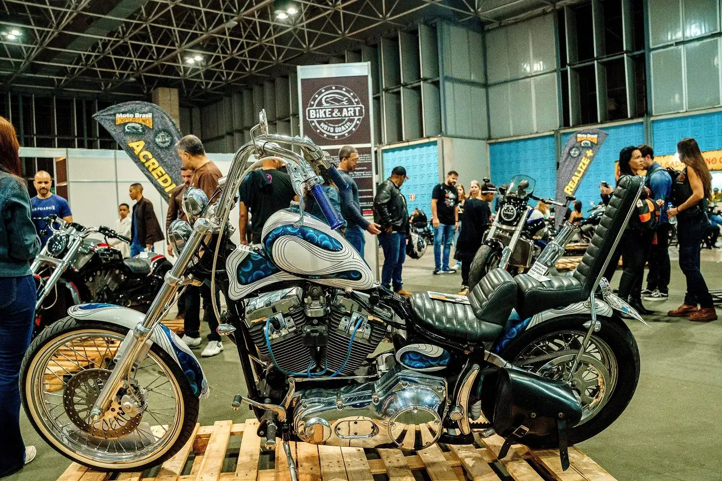 Além de motos antigas, o Festival Moto Brasil sempre tem exposição de motos customizadas e antigas