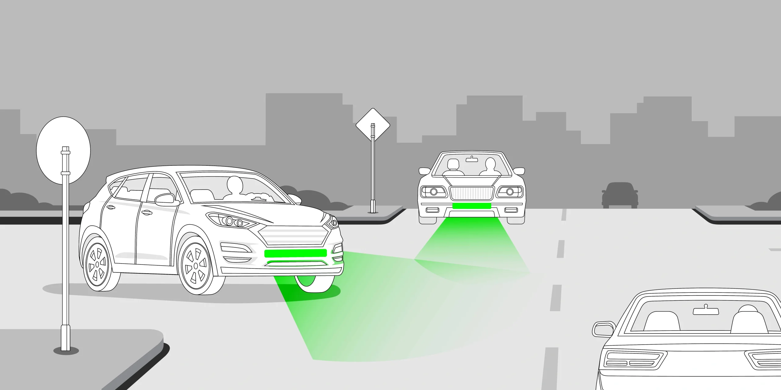 Estudos da Universidade de Graz, na Áustria, revelaram que uma luz de freio adicional, verde, na frente do veículo poderia reduzir o número de acidentes